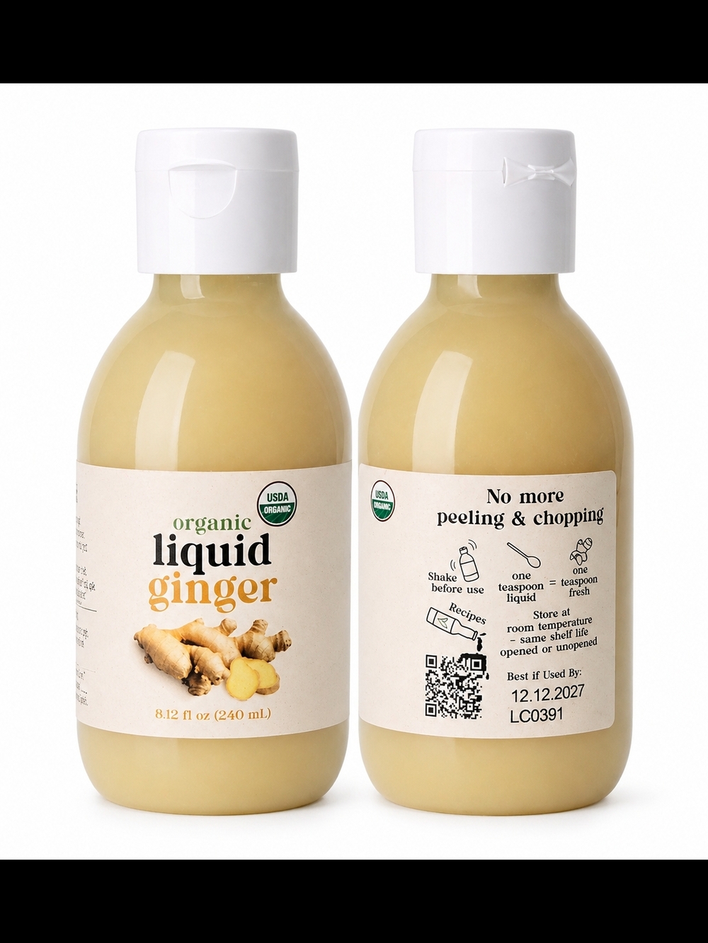 Organic Liquid Ginger - Natural Ginger Extract, Cream